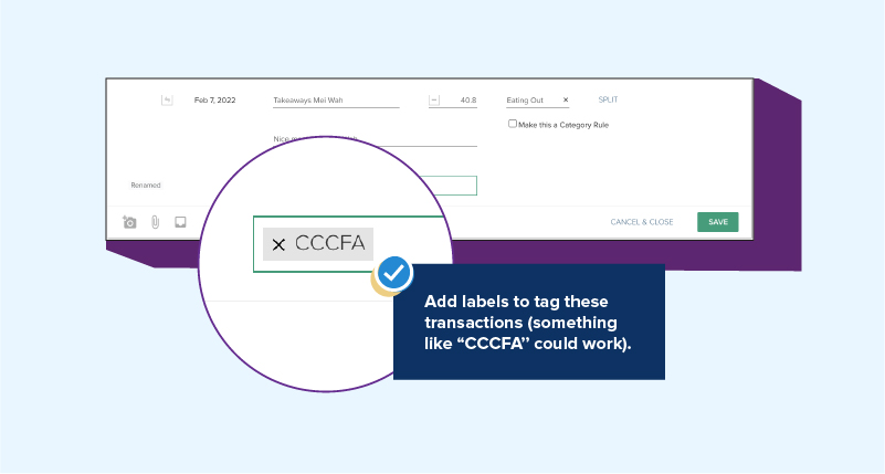 PocketSmith makes it easy to label your transactions