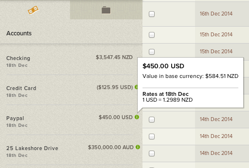 Bank Statements - Pocketsmith multi currency beta